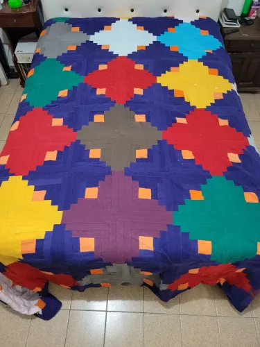 Colcha Artesanal Patchwork Colorida
