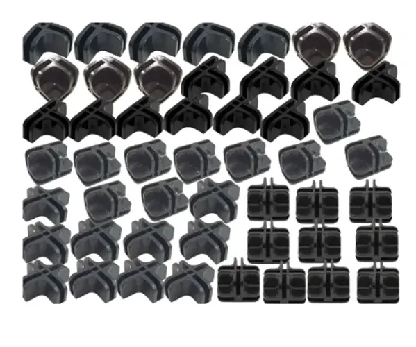 Kit 84 Pç Conectivos Conectores P/ Balcão Vidro Modulado Preto