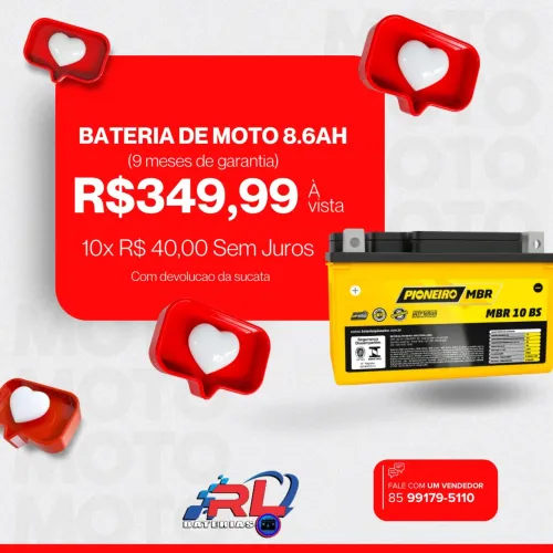 Bateria de Moto Pioneiro 8.6AH