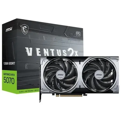 Placa de Vídeo MSI GeForce RTX5070 Ventus 2X OC 12GB GDDR7 PCI-Express - Lacrada na caixa