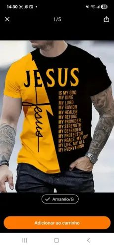 Camiseta Jesus - Amarelo e Preto