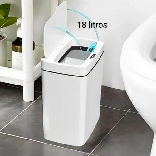 Lixeira 18l inteligente com sensor de abertura