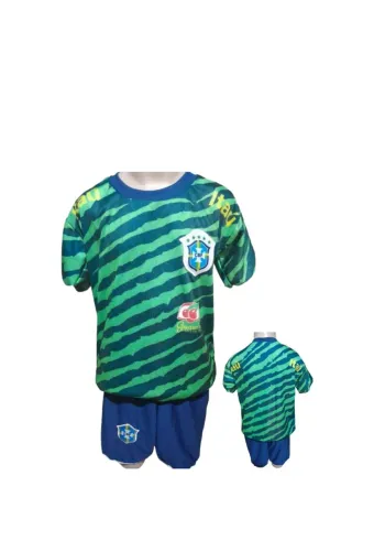 Conjunto Infantil Brasil - Verde e Azul
