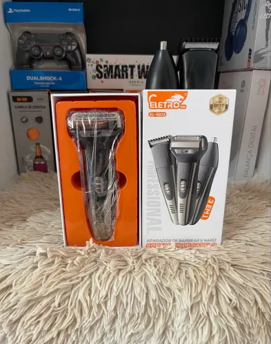 Maquina De Barbear Aparador e Depilador de Pelos Elétrico 3 Em 1 Cabelo Nariz Barba Corpo