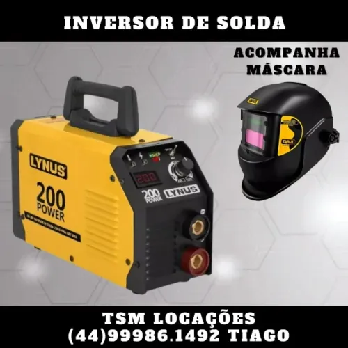 Locação - Máquina de solda (inversora) MMA 200A - Alugar/Aluguel (Maringá/Sarandi)