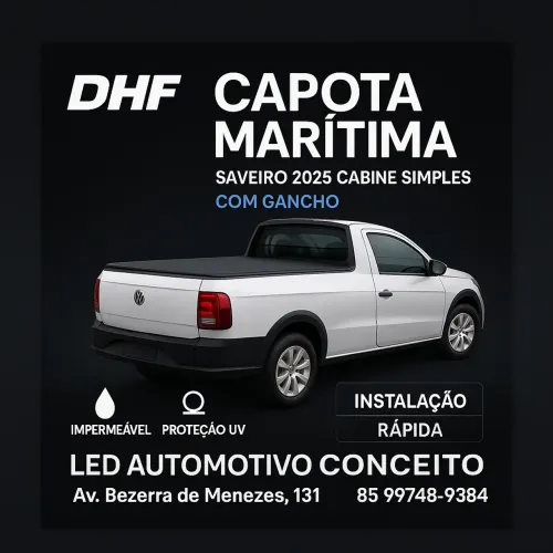 Capota Marítima Saveiro 2010 até 2024 Cabine Simples com Gancho