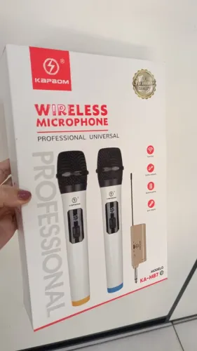 Microfone Duplo Sem Fio Profissional -Kit C/2 -Kapbom Ka-m87 Qualidade Sonora Loja Coimbra