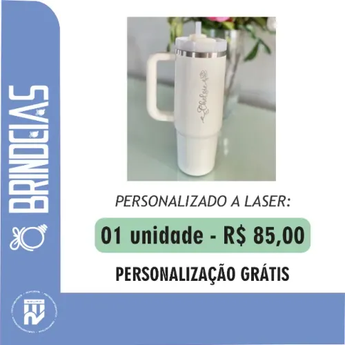Copo com Canudo Térmico de 1200ml | Brindes Personalizados Brindeias