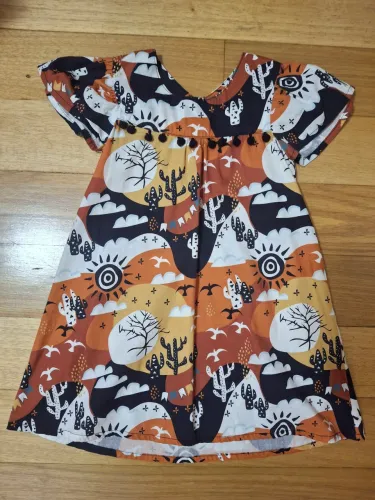 Vestido Infantil Cacto - Tamanho 2 anos