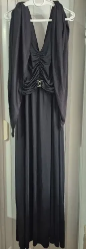  Vestido preto Elegante - plus sise Longo, Super Confortável!<br>