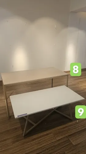 Conjunto de mesa de exposiçao com tampo em MDF