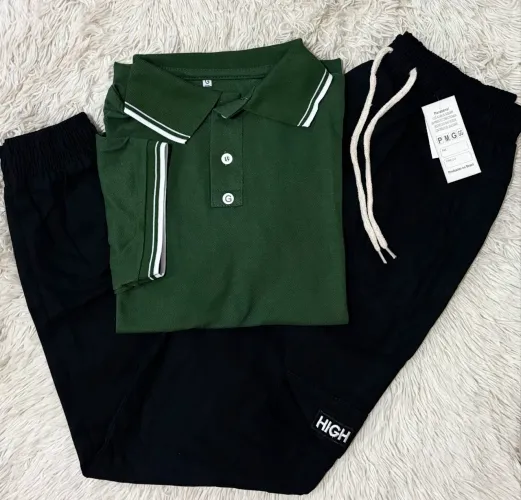 Kit Camisa Polo e Calça Cargo Jogger
