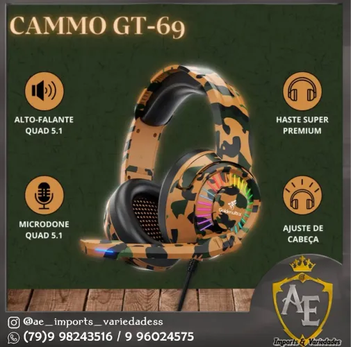 Headset Gamer Stratron Warrior - Camuflado