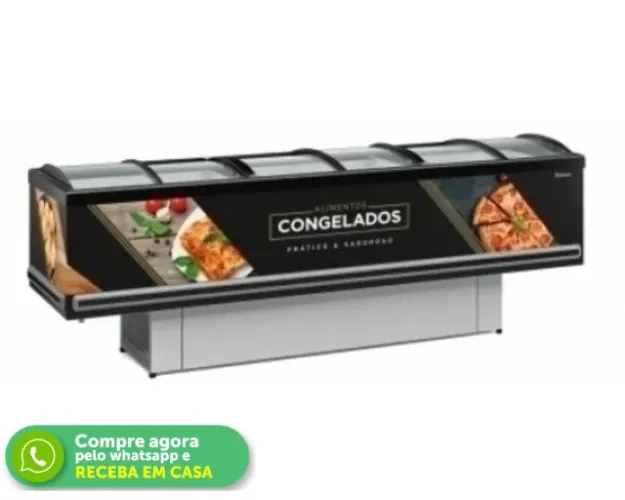 Ilha de Congelados 3M Preta vidro curvo 220v Nova