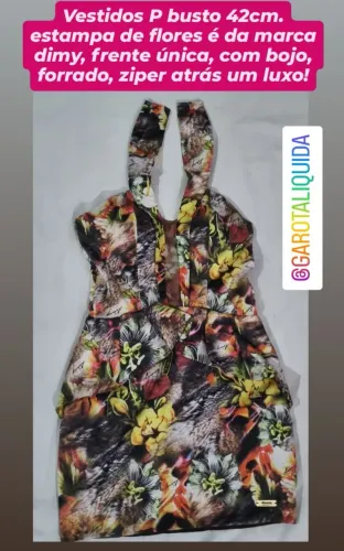 Vestido P - Estampa Floral - Frente Única - Luxo!