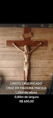 Cristo Crucificado em Madeira Maciça - Decoração Religiosa