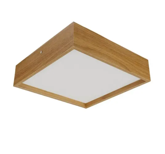 Luminária de Teto Quadrada em Madeira - Design Moderno