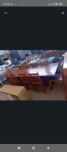 Mesa de madeira 10 cadeiras