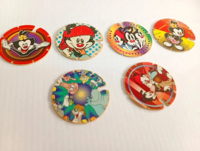 Lote 7 Tazos Animaniacs Elma Chips