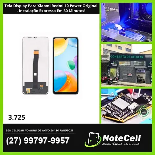 Tela Display Para Redmi 10 Power Original- Instalação Expressa Em 30 Minutos!