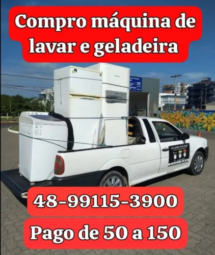 Máquina de lavar e geladeira estragada