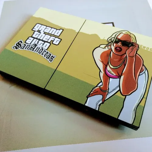 kit de 10 unidades de adesivos para ps2 skin para playstation 2 gta