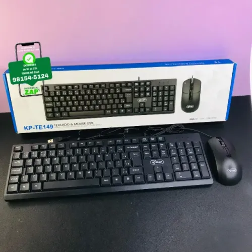 Teclado com mouse kit com fio