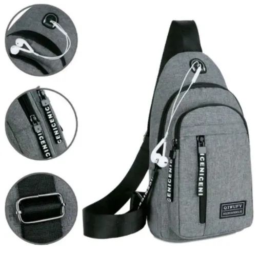Mochila pochete c entrada p fone de ouvido