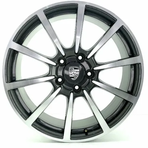 JOGO DE RODAS ORIGINAIS PORSCHE 718 CAYMAN ARO 20X8 E 10 PRATA DIAMANTADA 5X130 SEMINOVAS