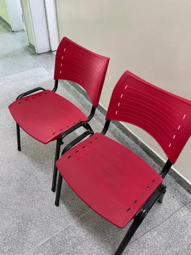  Cadeira Empilhável Iso Vermelho 5 unidades