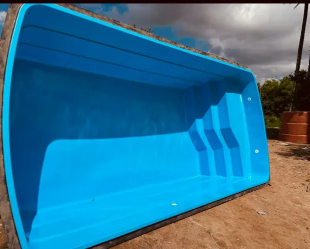 Piscina De Fibra 6x3x1.30 Design sofisticado Direto da Fábrica!