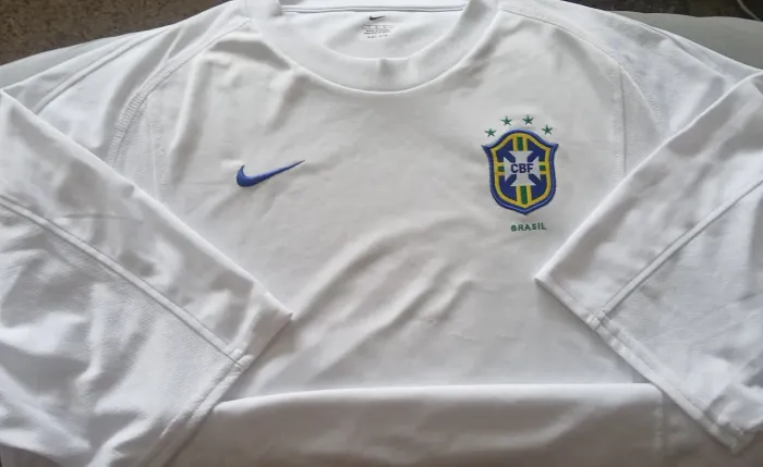 Camisa Seleção Brasil Nike 2001 Branca Unif 3 Tam G Rara Frete Grátis