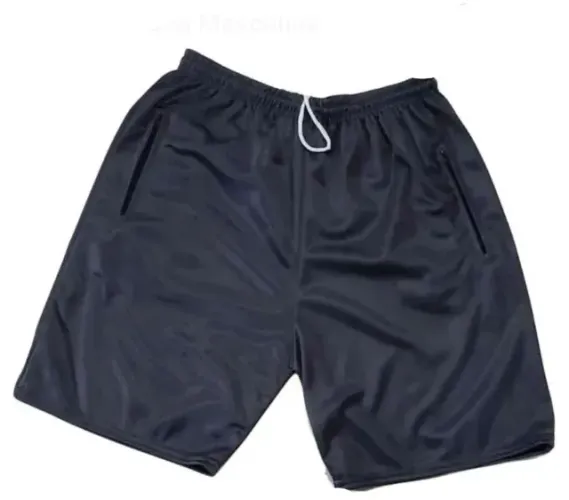 Bermuda Masculina Chimpa Poliéster Bolso Zíper Preta P Nova