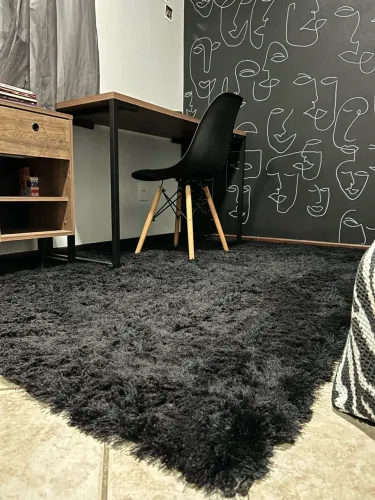 Tapete Peludo Preto - 2,00 m x 1,50 m