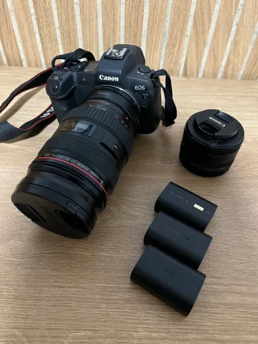 Canon EOS R com Lentes, Adaptador e Bateria
