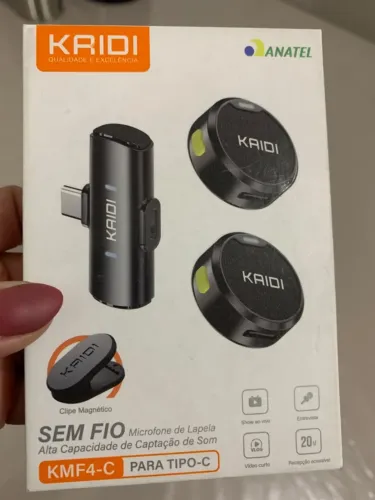 Microfone de Lapela Sem Fio Duplo Kaidi KMF4-C USB-C