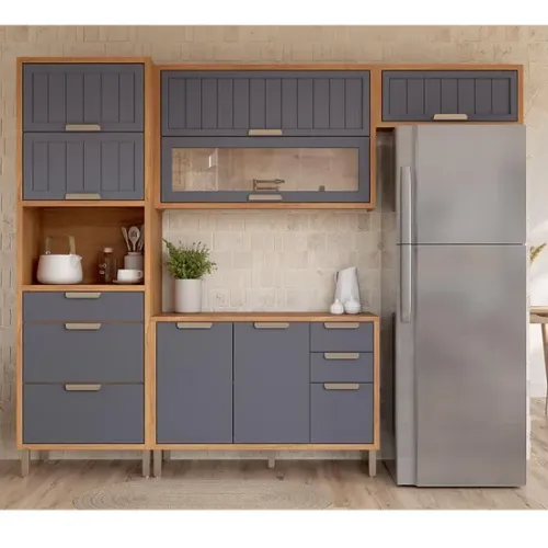 Cozinha Estela 100% MDF Porta Reflecta - Entrega/Montagem Grátis Fortaleza