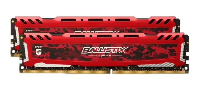 Memórias RAM Crucial Ballistix Sport LT 16GB (2x8GB) 3000MHz DDR4 CL16 Vermelho