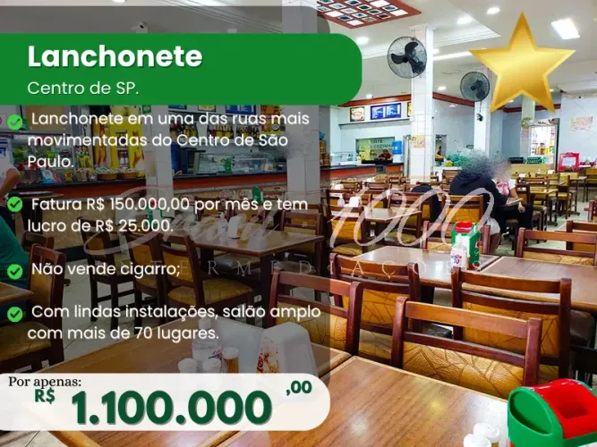 Lanchonete no Centro de SP. (Cod. 110364)