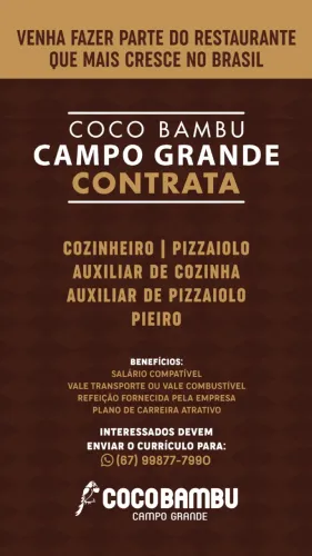 VAGAS - COCO BAMBU CAMPO GRANDE