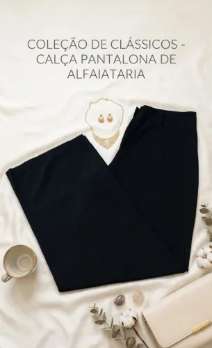Calça pantalona azul marinho