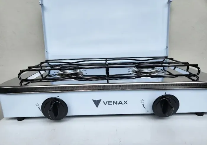 (Novo) Fogao a Gas Venax com 2 Queimadores e Tampa de Metal - Branco - Gas Glp