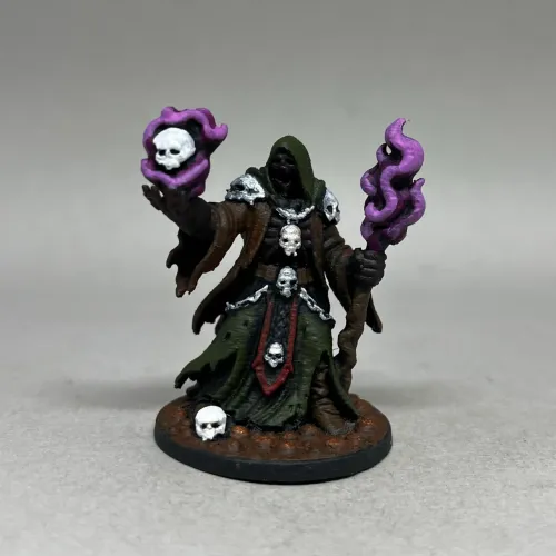 Miniatura Mago Caveira RPG de Mesa Impressao 3D