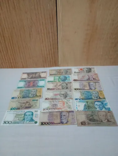 Lote de cédulas antigas do Brasil