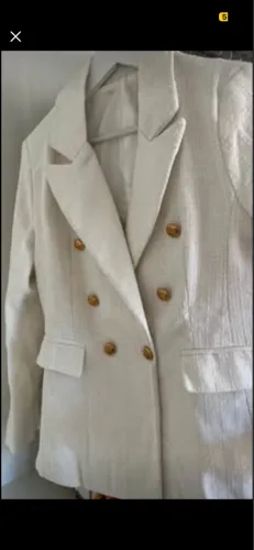 Blazer Tweed Off White Tamanho G-40/42 (Leia a Descrição)
