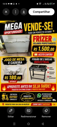 Vende-se frizer,mesas cadeira