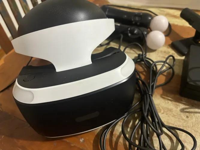Óculos virtual (PSVR 1) + câmera +  Move Motion Controller - compatível com VR 4 e 5