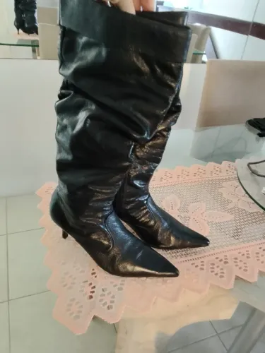 Bota cano longo 36 couro legítimo 