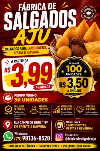 Salgados para lanchonete