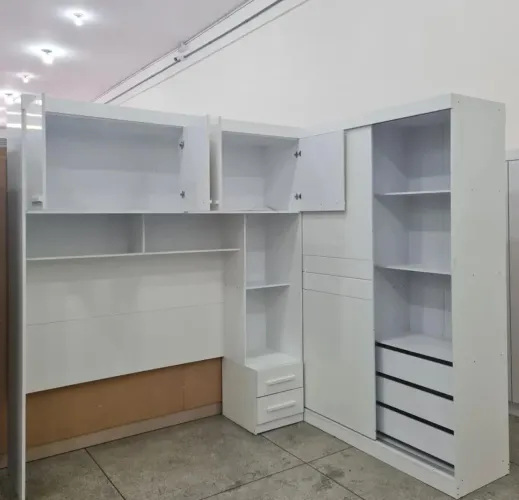 Guarda Roupa Florença Com Cabeceira e Armário Suspenso (Novo Direto da Fabrica)